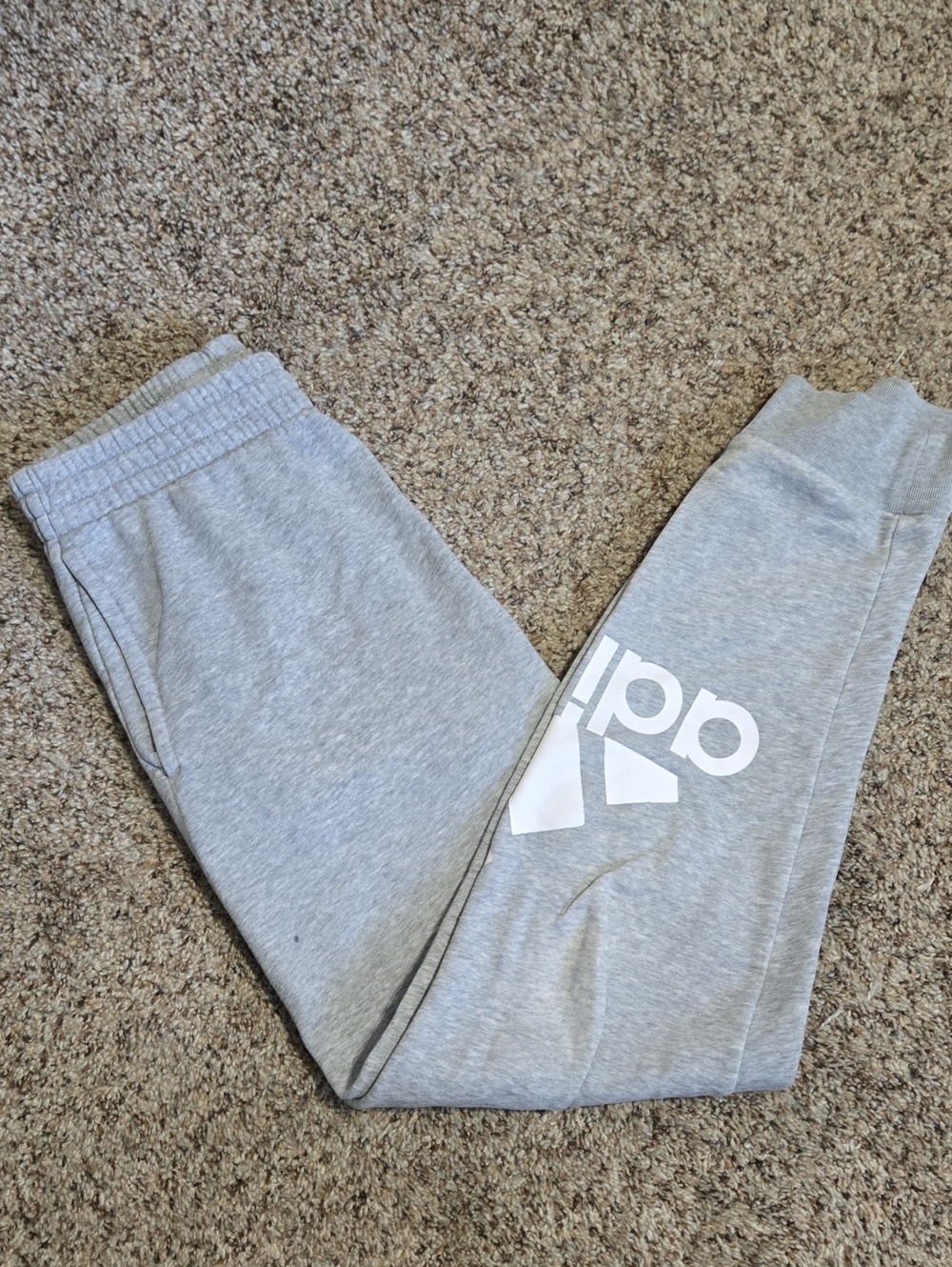 adidas Light Gray Logo Kids Sweatpants